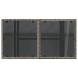 Berkfield Home Garden Table with Glass Top Grey 100x55x73 cm Poly Rattan - Size: 100 x 55 x 73 cm - thumbnail 9