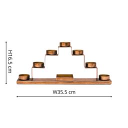 Ivyline Tealight Candle Holder with Decor Box in Antique Brass H16.5Cm W35.5Cm in Metallics - thumbnail 3