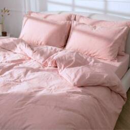 Bedable 100% Cotton Bedding Set 300 Thread Count - Percale Cooling Sheets in Pink - Size: Double - thumbnail 1