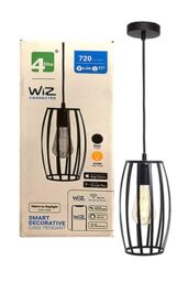 4Lite Smart 4lite WiZ WiFi SMART LED Pendant with Pear Cage & ST64 Amber Lamp - thumbnail 2