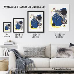 Artery8 Small Worlds II Abstract Painting Kandinsky Framed Wall Art Print in White - Size: A4 - thumbnail 3