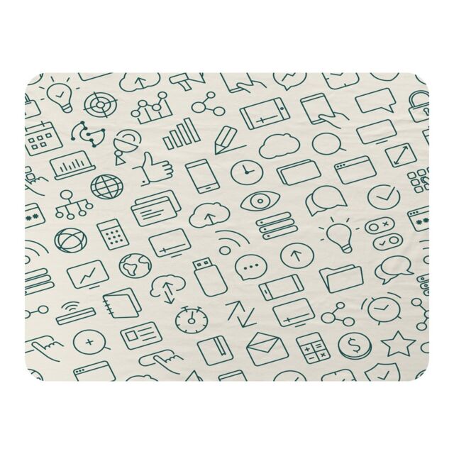 Benjamin Tate Design Outline Icons Blanket in Natural - Size: 120 cm x 150 cm - image 1