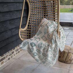 Benjamin Tate Design Outline Icons Blanket in Natural - Size: 120 cm x 150 cm - thumbnail 4
