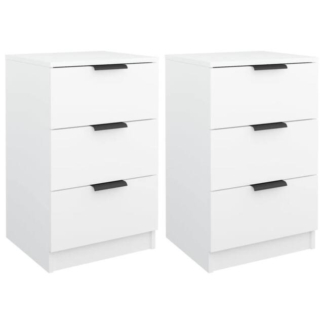 Berkfield Home Bedside Cabinets 2 pcs White 40x36x65 cm - Size: 40 x 36 x 65 cm - image 1
