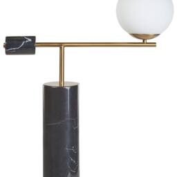 Wyld and Coco Table Lamp Black Marble Base Gold Arm Glass Shade Modern Living - thumbnail 2
