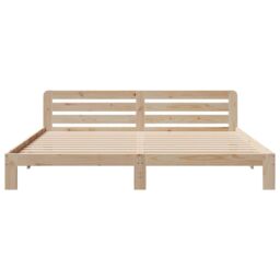 Berkfield Home Bed Frame without Mattress 180x200 cm Super King Solid Wood Pine in Brown - thumbnail 4