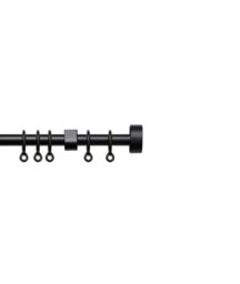 New Edge Blinds 13 - 16mm Stud End Metal Curtain Pole Set - Black - Size: 150 cm - 280 cm - thumbnail 1