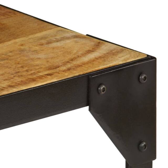 Berkfield Home Beautiful Coffee Table Solid Rough Mango Wood & Steel 110 cm in Brown - image 1