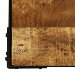 Berkfield Home Beautiful Coffee Table Solid Rough Mango Wood & Steel 110 cm in Brown - thumbnail 6