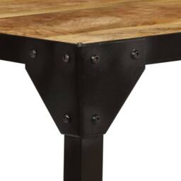 Berkfield Home Beautiful Coffee Table Solid Rough Mango Wood & Steel 110 cm in Brown - thumbnail 4