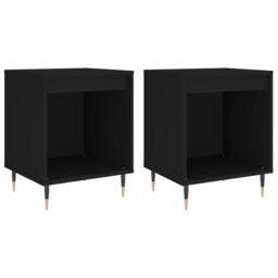 Berkfield Home Bedside Cabinets 2 pcs Black 40x35x50 cm Engineered Wood - Size: 40 x 35 x 50 cm - thumbnail 2