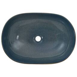 Berkfield Home Countertop Basin Sand & Blue Oval 59x40x14 cm Ceramic - Size: 59 x 40 x 14 cm - thumbnail 6
