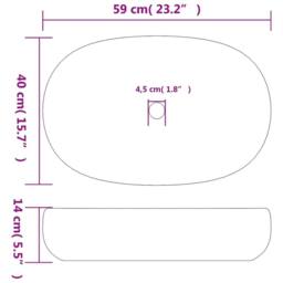 Berkfield Home Countertop Basin Sand & Blue Oval 59x40x14 cm Ceramic - Size: 59 x 40 x 14 cm - thumbnail 8