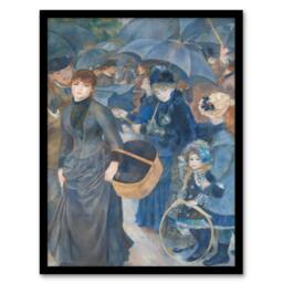 Artery8 Pierre Auguste Renoir Framed Wall Art The Umbrellas Oil Painting in Blue - Size: A4 - thumbnail 1