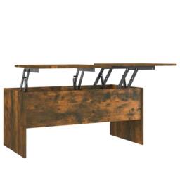 Berkfield Home Modern Coffee Table Smoked Oak 102x50.5x46.5 cm Engineered Wood in Brown - thumbnail 3