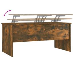 Berkfield Home Modern Coffee Table Smoked Oak 102x50.5x46.5 cm Engineered Wood in Brown - thumbnail 8