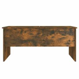 Berkfield Home Modern Coffee Table Smoked Oak 102x50.5x46.5 cm Engineered Wood in Brown - thumbnail 6