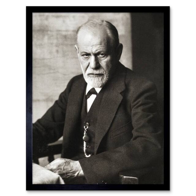 "Artery8 Psychoanalyst Neurologist Sigmund Freud Photo 12x16"" Framed Art Print in Grey - Size: W12"" x H16""" - image 1