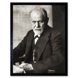 "Artery8 Psychoanalyst Neurologist Sigmund Freud Photo 12x16"" Framed Art Print in Grey - Size: W12"" x H16""" - thumbnail 1