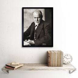 "Artery8 Psychoanalyst Neurologist Sigmund Freud Photo 12x16"" Framed Art Print in Grey - Size: W12"" x H16""" - thumbnail 2