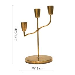 Ivyline Cast Taper Candle Holder H25.5Cm W19Cm in Metallic Gold - thumbnail 5