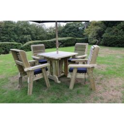 Churnet Valley Garden Furniture Ltd Ergo Dining Set w/ Table & Chairs - Sits 4 - Min. Assembly Required in Brown - thumbnail 3