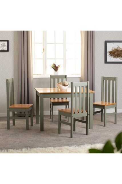 Seconique Ludlow 1+4 Dining Set in Green - image 1
