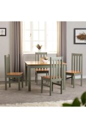 Seconique Ludlow 1+4 Dining Set in Green - thumbnail 1