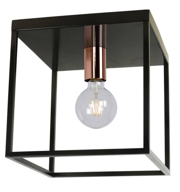 Lucide 'ARTHUR' Dimmable Stylish Decorative Indoor Flush Ceiling Light 1xE27 in Black - image 1