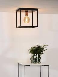 Lucide 'ARTHUR' Dimmable Stylish Decorative Indoor Flush Ceiling Light 1xE27 in Black - thumbnail 2