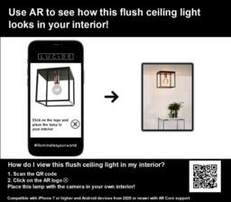Lucide 'ARTHUR' Dimmable Stylish Decorative Indoor Flush Ceiling Light 1xE27 in Black - thumbnail 4