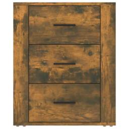 Berkfield Home Classic Bedside Cabinet Smoked Oak 50x36x60 cm Engineered Wood in Brown - Size: 50 x 36 x 60 cm - thumbnail 6