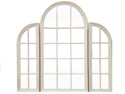 Orsina Fret Flat Wood Wall Mirror in Grey - thumbnail 6