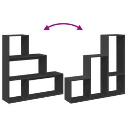 Berkfield Home Room Divider Bookcase 3-Tier Black 123x29x123 cm Engineered Wood - Size: 123 x 29 x 123 cm - thumbnail 8