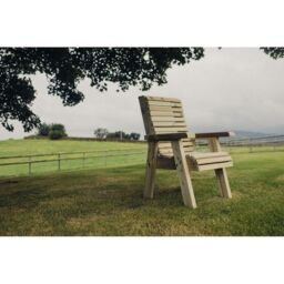 Churnet Valley Garden Furniture Ltd Single Chair - Wood - Set of Waterproof Cushions Included in Brown - thumbnail 2