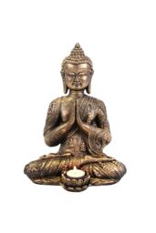 KDMD Large Buddha Tealight Holder in Bronze - thumbnail 1