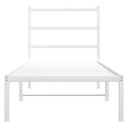 Berkfield Home Metal Bed Frame without Mattress with Headboard White 80x200cm - Size: 80x200 cm - thumbnail 5