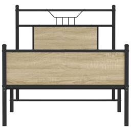 Berkfield Home Durable Bed Frame without Mattress Sonoma Oak 80x200 cm Engineere in Light Oak - thumbnail 6