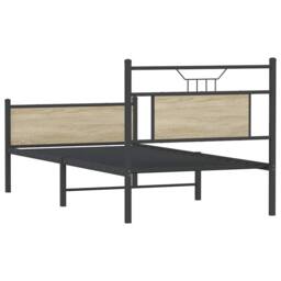 Berkfield Home Durable Bed Frame without Mattress Sonoma Oak 80x200 cm Engineere in Light Oak - thumbnail 8