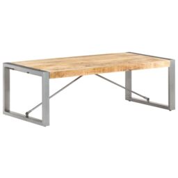 Berkfield Home Coffee Table 120x60x40 cm Rough Mango Wood in Brown - Size: 120 x 60 x 40 cm - thumbnail 1