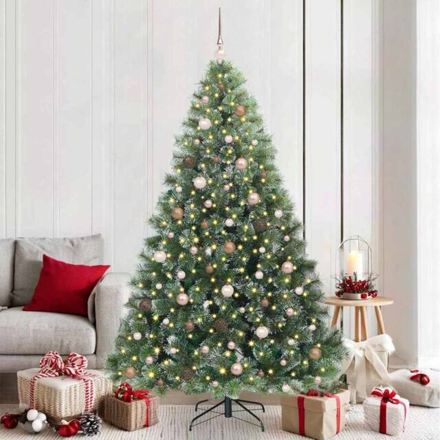 Berkfield Home Artificial Christmas Tree with 300 LEDs Green 210 cm PE & PVC - image 1