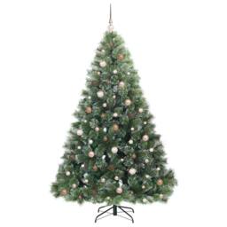 Berkfield Home Artificial Christmas Tree with 300 LEDs Green 210 cm PE & PVC - thumbnail 4