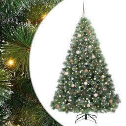 Berkfield Home Artificial Christmas Tree with 300 LEDs Green 210 cm PE & PVC - thumbnail 2