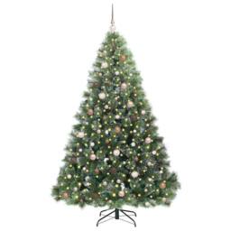 Berkfield Home Artificial Christmas Tree with 300 LEDs Green 210 cm PE & PVC - thumbnail 3