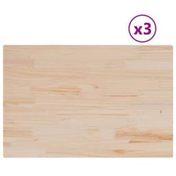 Berkfield Home Table Tops 3 pcs 80x53x1.7 cm Rectangular Solid Wood Pine in Light Tan