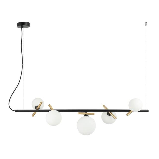 Netlighting Reverso Modern 5 Light Bar Pendant Ceiling Light G9 in Black - image 1