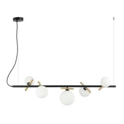 Netlighting Reverso Modern 5 Light Bar Pendant Ceiling Light G9 in Black - thumbnail 1