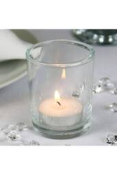 KDMD Cylinder Votive Clear 12 Pack Glass