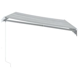 Berkfield Home Manual Retractable Awning with LED Anthracite&White 300x250 cm - thumbnail 5
