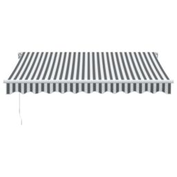 Berkfield Home Manual Retractable Awning with LED Anthracite&White 300x250 cm - thumbnail 4